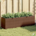 Vidaxl plantenbakken met 3 potten 2 st 105x30x32 cm poly rattan bruin