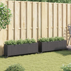 Vidaxl plantenbakken met wielen 2 st 107x32x38 cm poly rattan zwart