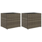 Vidaxl plantenbakken 2 st 36x30x32 cm poly rattan grijs