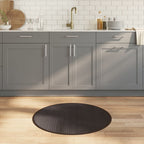 Vidaxl vloerkleed rond 80 cm bamboe donkerbruin