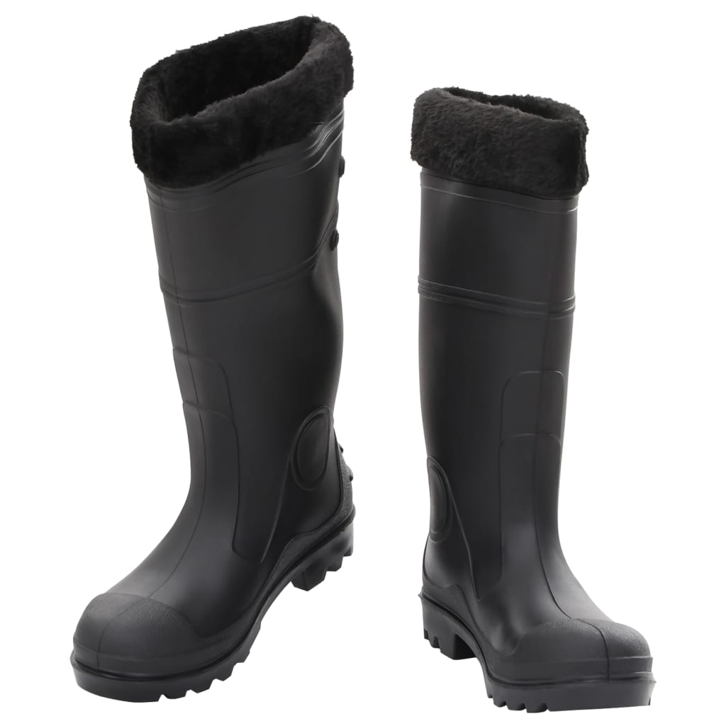 Vidaxl regenlaarzen met verwijderbare sokken maat 40 pvc zwart