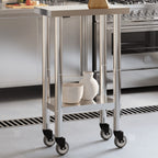 Vidaxl keukenwerktafel met wielen 55x30x85 cm roestvrij staal