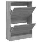 Vidaxl schoenenkast 60x21x87,5 cm bewerkt hout grijs sonoma eikenkleur
