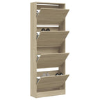 VidaXL Schoenenkast 60x21x163,5 cm bewerkt hout sonoma eikenkleurig