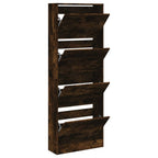 Vidaxl schoenenkast 60x21x163,5 cm bewerkt hout gerookt eikenkleurig