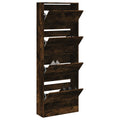 Vidaxl schoenenkast 60x21x163,5 cm bewerkt hout gerookt eikenkleurig