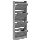 VidaXL Schoenenkast 60x21x163,5 cm bewerkt hout grijs sonoma eiken