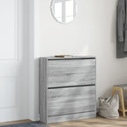 Vidaxl schoenenkast 80x21x87,5 cm bewerkt hout grijs sonoma eikenkleur