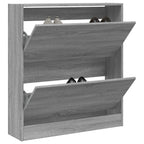 Vidaxl schoenenkast 80x21x87,5 cm bewerkt hout grijs sonoma eikenkleur