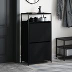 Vidaxl schoenenkast 60x34x112 cm bewerkt hout zwart