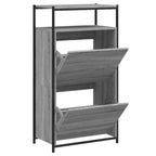 Vidaxl schoenenkast 60x34x112 cm bewerkt hout grijs sonoma eikenkleur
