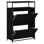 VidaXL Schoenenkast 75x34x112 cm bewerkt hout zwart