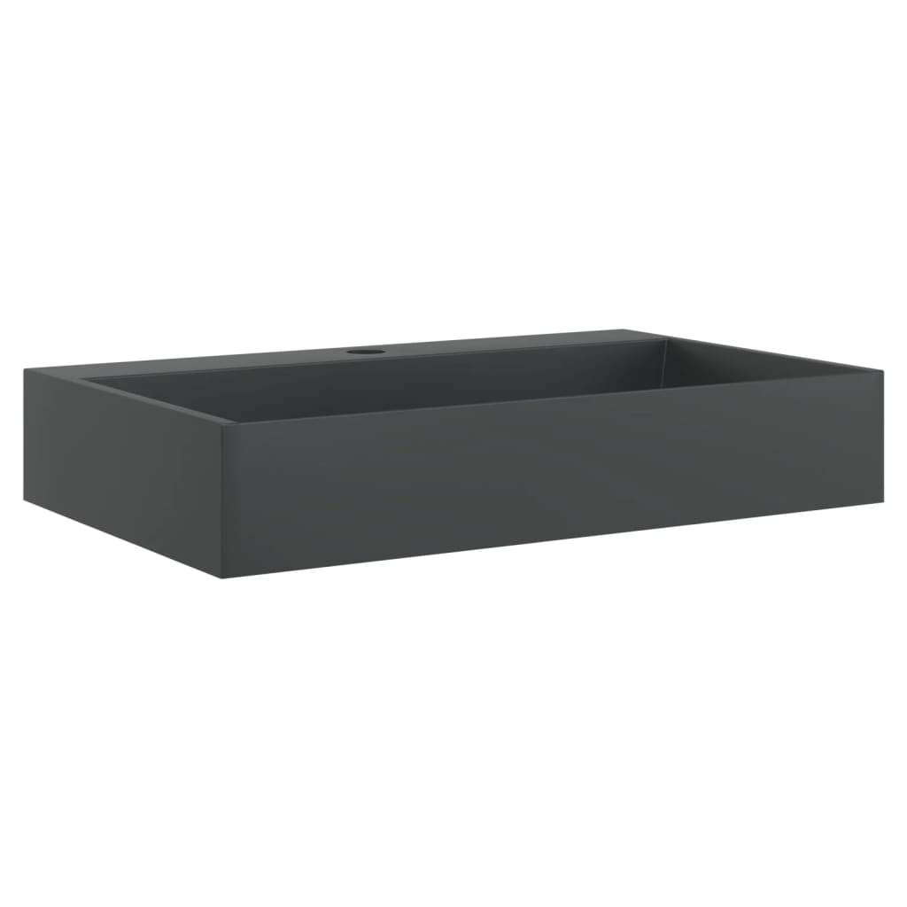 Vidaxl wastafel 60x38x11 cm gegoten mineraal marmer matzwart