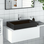 Vidaxl wastafel 60x38x11 cm gegoten mineraal marmer matzwart