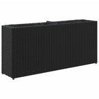 Vidaxl plantenbak met 2 potten 90x20x40 cm poly rattan zwart