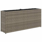 Vidaxl plantenbak met 2 potten 90x20x40 cm poly rattan grijs