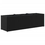 Vidaxl plantenbak met 3 potten 105x30x32 cm poly rattan zwart