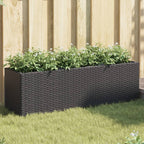 Vidaxl plantenbak met 3 potten 105x30x32 cm poly rattan zwart
