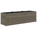 Vidaxl plantenbak met 3 potten 105x30x32 cm poly rattan grijs