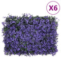 Vidaxl hek met kunstbladeren 6 st 40x60 cm paars