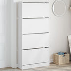 VidaXL Schoenenkast met 4 klaplades 80x21x163,5 cm wit