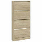 VidaXL Schoenenkast met 4 klaplades 80x21x163,5 cm sonoma eikenkleurig