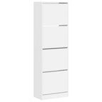 VidaXL Schoenenkast met 4 klaplades 60x34x187,5 cm wit