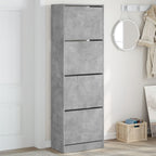 VidaXL Schoenenkast met 4 klaplades 60x34x187,5 cm betongrijs
