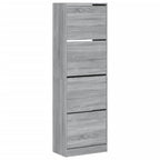VidaXL Schoenenkast met 4 klaplades 60x34x187,5 cm grijs sonoma