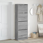 VidaXL Schoenenkast met 4 klaplades 60x34x187,5 cm grijs sonoma