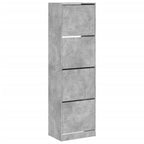 VidaXL Schoenenkast met 4 klaplades 60x42x204 cm betongrijs