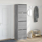VidaXL Schoenenkast met 4 klaplades 60x42x204 cm grijs sonoma