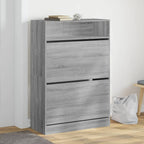 VidaXL Schoenenkast met 2 klaplades 80x34x116 cm grijs sonoma