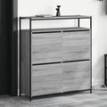 VidaXL Schoenenkast met 4 klaplades 100x34x112 cm grijs sonoma eiken
