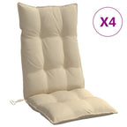 Vidaxl stoelkussens 4 st hoge rug oxford stof beige