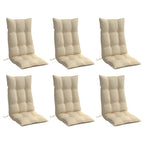 Vidaxl stoelkussens 6 st hoge rug oxford stof beige