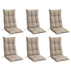Vidaxl stoelkussens 6 st hoge rug oxford stof taupe