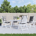 Vidaxl stoelkussens 4 st hoge rug ruitpatroon oxford stof grijs