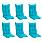 Vidaxl stoelkussens 6 st hoge rug oxford stof turquoise
