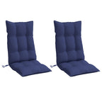 Vidaxl stoelkussens 2 st hoge rug oxford stof marineblauw