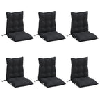 Vidaxl stoelkussens 6 st lage rug oxford stof zwart