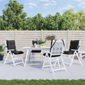 Vidaxl stoelkussens 4 st lage rug ruitpatroon oxford stof zwart
