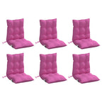Vidaxl stoelkussens 6 st lage rug oxford stof roze