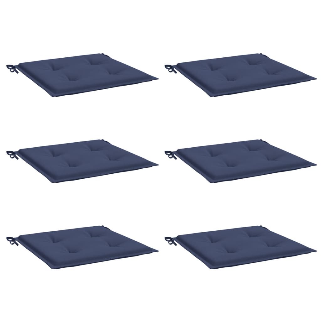 Vidaxl palletkussens 6 st 40x40x4 cm oxford stof marineblauw