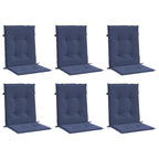 Vidaxl stoelkussens 6 st lage rug stof marineblauw