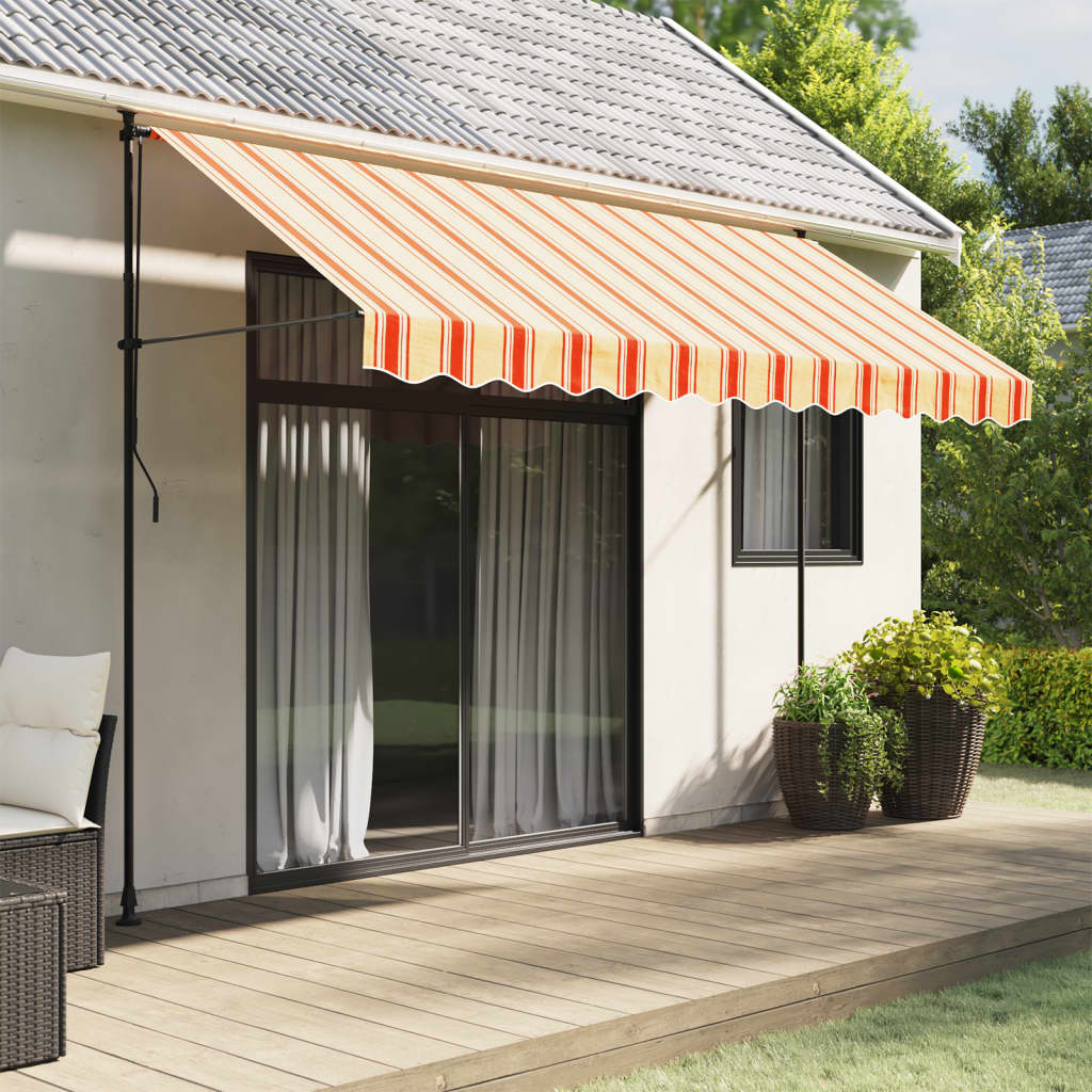 Vidaxl vervangingsdoek voor luifelrok gestreept 350 cm geel en oranje