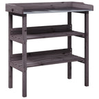 Vidaxl plantentafel met schappen 78x38x82,5 cm vurenhout grijs