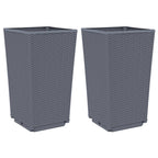Vidaxl plantenbakken 2 st 32,5x32,5x57 cm polypropeen blauwgrijs