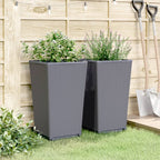 Vidaxl plantenbakken 2 st 32,5x32,5x57 cm polypropeen blauwgrijs