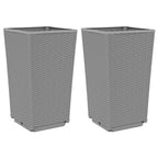 Vidaxl plantenbakken 2 st 32,5x32,5x57 cm polypropeen lichtgrijs